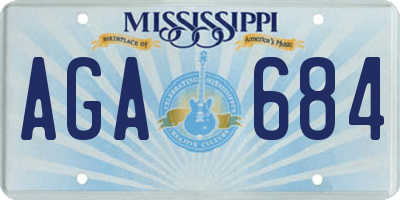 MS license plate AGA684