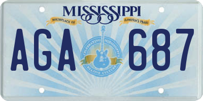MS license plate AGA687