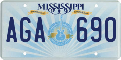 MS license plate AGA690