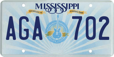 MS license plate AGA702
