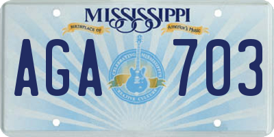 MS license plate AGA703