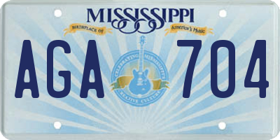 MS license plate AGA704