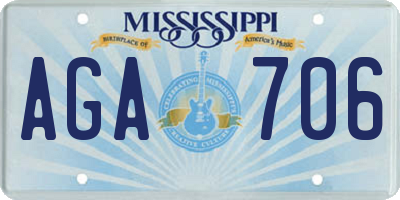 MS license plate AGA706