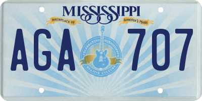 MS license plate AGA707