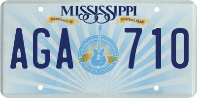 MS license plate AGA710