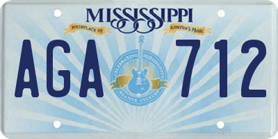 MS license plate AGA712