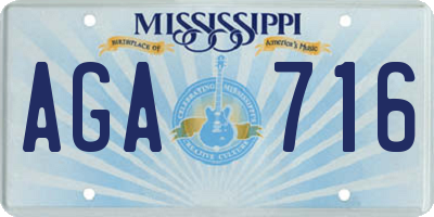MS license plate AGA716
