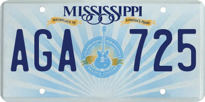 MS license plate AGA725