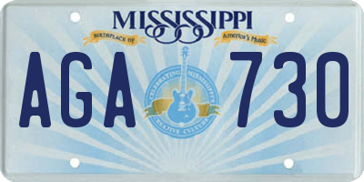 MS license plate AGA730
