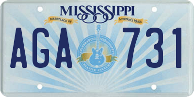 MS license plate AGA731