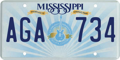 MS license plate AGA734