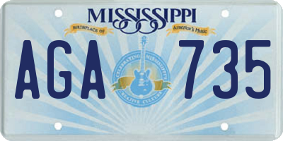 MS license plate AGA735