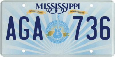 MS license plate AGA736