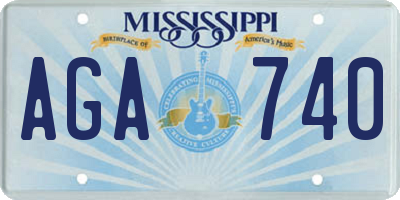 MS license plate AGA740