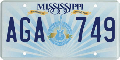MS license plate AGA749