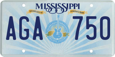 MS license plate AGA750