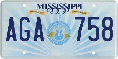MS license plate AGA758