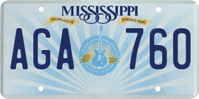 MS license plate AGA760