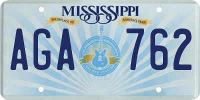 MS license plate AGA762