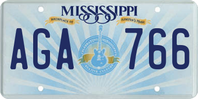 MS license plate AGA766