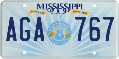 MS license plate AGA767