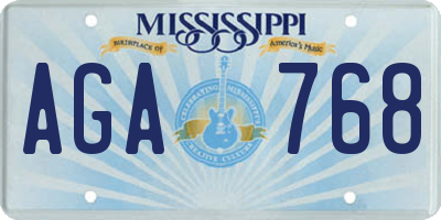 MS license plate AGA768