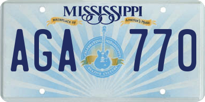 MS license plate AGA770