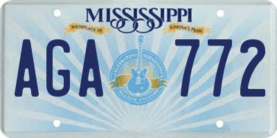 MS license plate AGA772