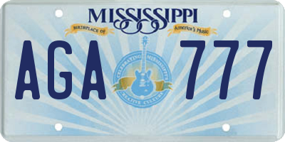 MS license plate AGA777