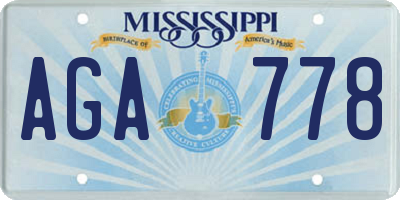 MS license plate AGA778