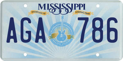 MS license plate AGA786