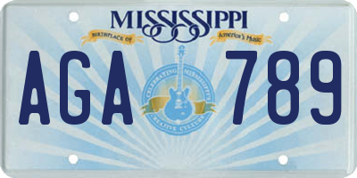 MS license plate AGA789
