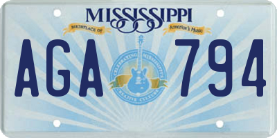 MS license plate AGA794