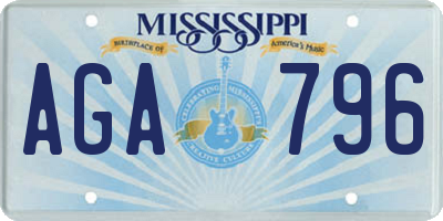 MS license plate AGA796