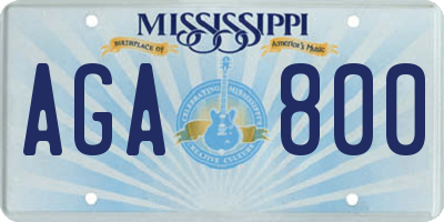 MS license plate AGA800