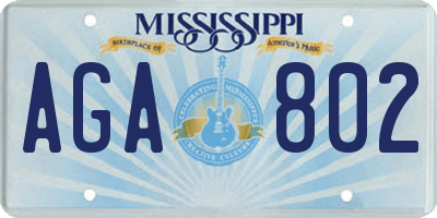 MS license plate AGA802