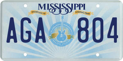 MS license plate AGA804