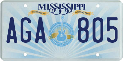 MS license plate AGA805