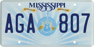MS license plate AGA807