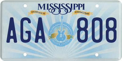 MS license plate AGA808