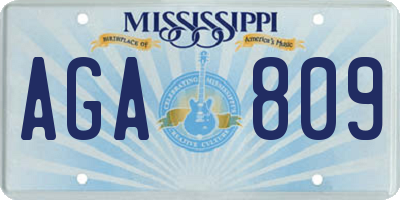 MS license plate AGA809
