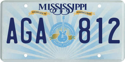 MS license plate AGA812