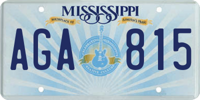 MS license plate AGA815