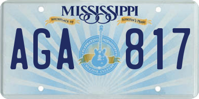 MS license plate AGA817