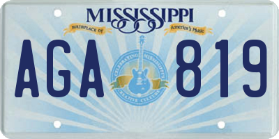 MS license plate AGA819