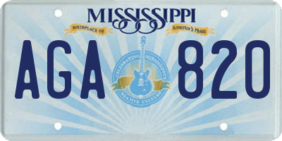 MS license plate AGA820