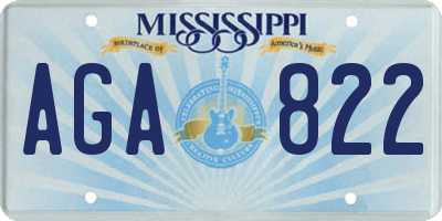 MS license plate AGA822