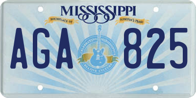 MS license plate AGA825