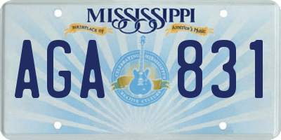 MS license plate AGA831