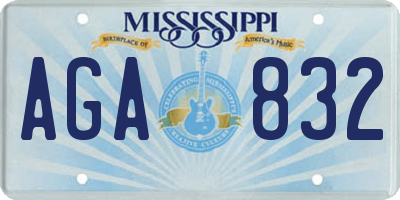MS license plate AGA832